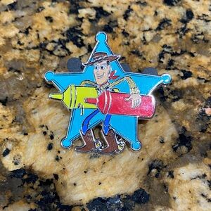 Disney Woody Sheriff Badge Pin - Red, Yellow, Blue